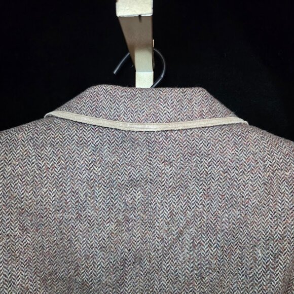 Vintage Women's Wool with Suede Detail Belted Jacket Coat 42/6 - Picture 12 of 16